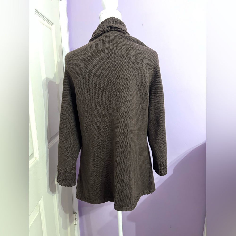 JM Collection Brown Knit Cardigan - Picture 2 of 3